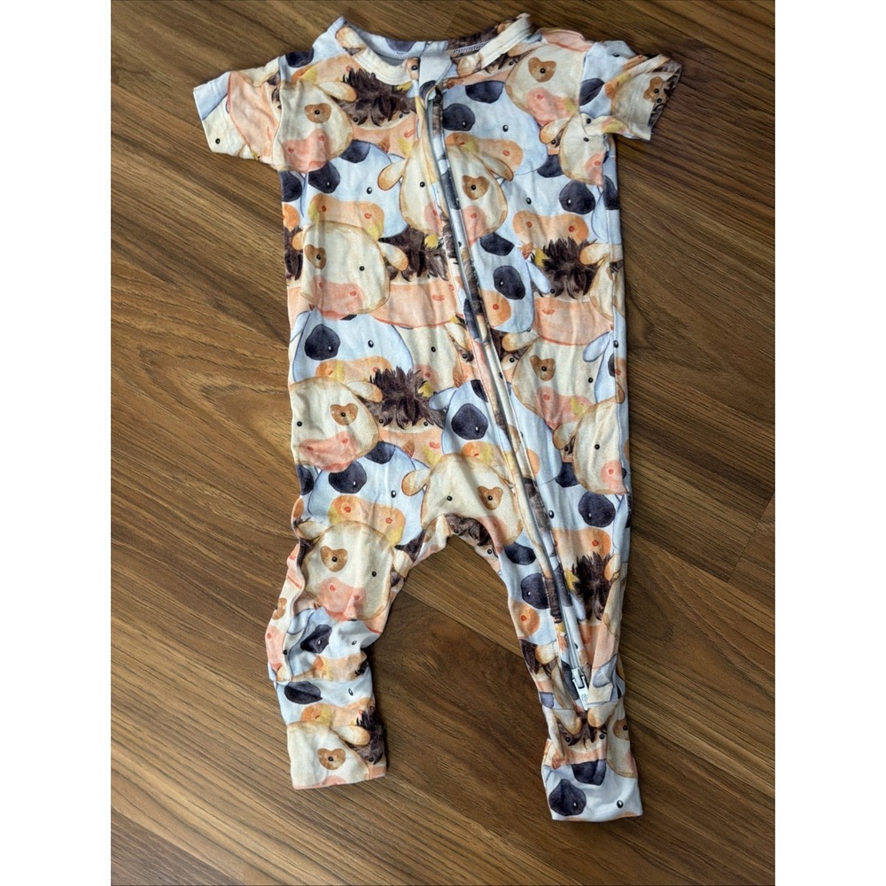 Little Bum Bums Baby 0-3 Months Farm Friends Bamboo Sleeper Pajamas VGC